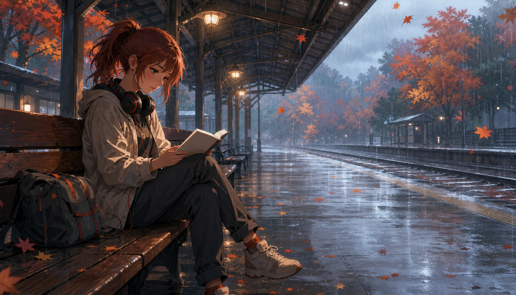 Autumn Train Platform local wallpaper preview