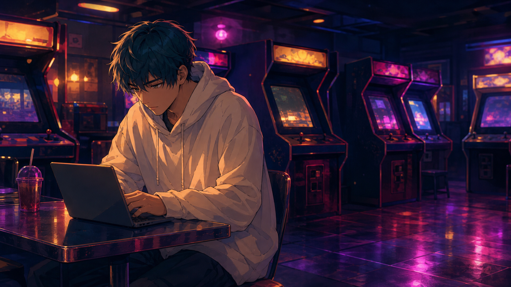 Neon Arcade Corner local wallpaper preview