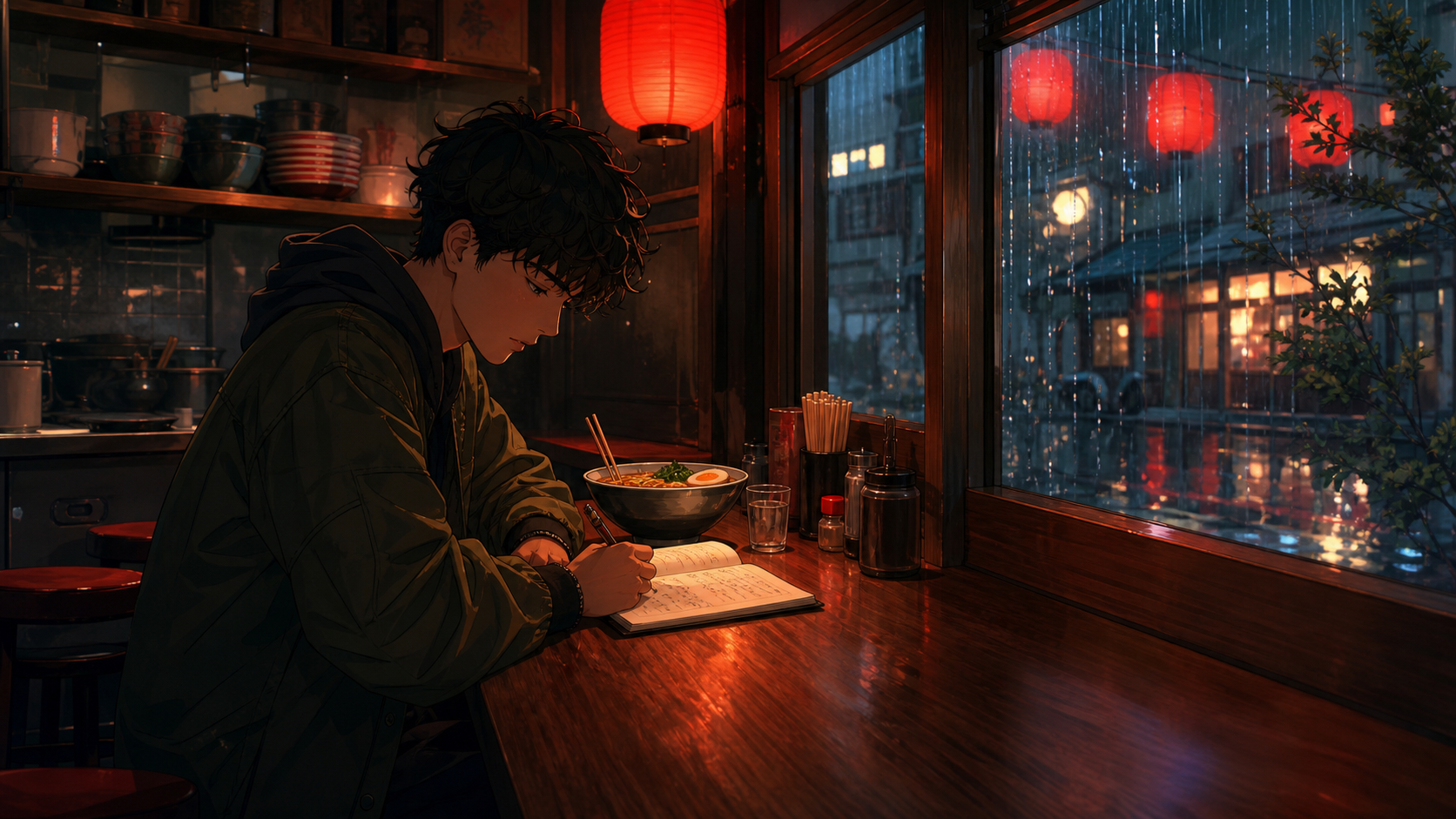 Rainy Desk local wallpaper preview