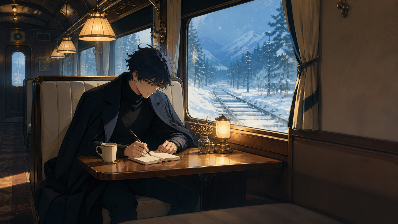 Winter Train Cafe local wallpaper preview